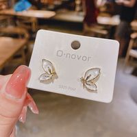 Fashion New Simple Alloy Butterfly Shaped Earrings main image 4