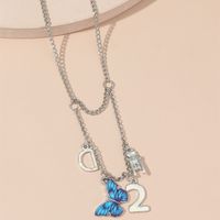 Simple Butterfly Digital Alphabet Animal Tassel Necklace Wholesale main image 4