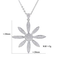 Simple Sun Flower Micro-inlaid Full Zircon Flower Pendant Copper Necklace main image 6