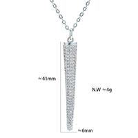 Simple Fashion Long Pendant Geometric Inlaid Zircon Copper Necklace main image 6
