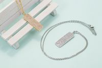 Fashion Inlaid Zircon Square Pendant Copper Collarbone Chain Wholesale main image 4