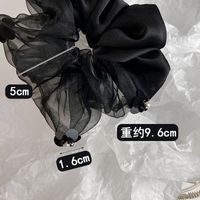 Korean Black Satin Sequins Pearl Hair Scrunchies main image 4