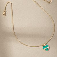 Simple New Heart Shaped Pendant Contrast Color Necklace Wholesale main image 4