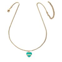 Vintage Contrast Color Heart Shaped Single Layer Alloy Necklace Wholesale main image 6