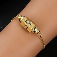 Nuevos Accesorios De Pulsera Con Letras De La Suerte De Oro Real Chapado En Cobre A La Moda main image 2