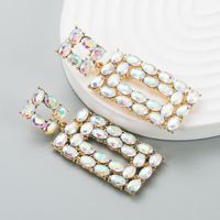 Fashion Shiny Alloy Colored Diamond Bohemian Exaggerated Earrings main image 3