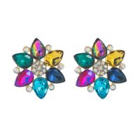Fashion New Simple Shiny Alloy Diamond Flower Women's Earrings Wholesale main image 6
