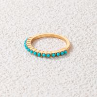 Fashion Blue Imitation Gemstone Inlaid Ring Geometric Simple Single Ring main image 4