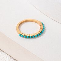 Fashion Blue Imitation Gemstone Inlaid Ring Geometric Simple Single Ring main image 5