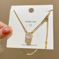 Fashion Tiger Pendant Necklace Cute Inlaid Diamond Titanium Steel Necklace sku image 1