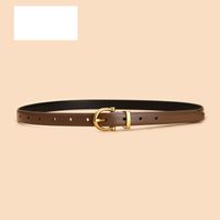 Women's Jeans Decorative Leather Summer Simple Black Pin Buckle Thin Belt sku image 5