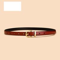 Women's Jeans Decorative Leather Summer Simple Black Pin Buckle Thin Belt sku image 1