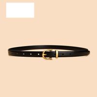 Women's Jeans Decorative Leather Summer Simple Black Pin Buckle Thin Belt sku image 6