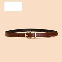 Women's Jeans Decorative Leather Summer Simple Black Pin Buckle Thin Belt sku image 2