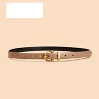 Women's Jeans Decorative Leather Summer Simple Black Pin Buckle Thin Belt sku image 8