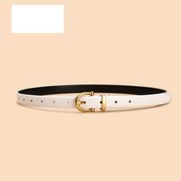 Women's Jeans Decorative Leather Summer Simple Black Pin Buckle Thin Belt sku image 9