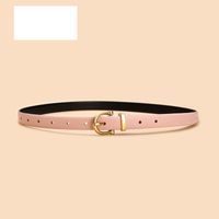 Women's Jeans Decorative Leather Summer Simple Black Pin Buckle Thin Belt sku image 3