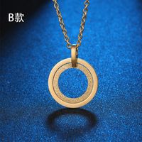 Simple New Fashion Double Ring Female Collarbone Sweater Chain Titanium Steel sku image 2