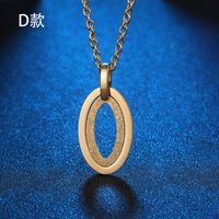 Simple New Fashion Double Ring Female Collarbone Sweater Chain Titanium Steel sku image 4