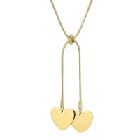 Titanium Steel 18K Gold Plated Fashion Heart Pendant Necklace sku image 2