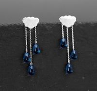 Fashion Cloud Shaped Tassel Raindrop Alloy Earrings sku image 1