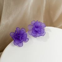 Spring And Summer Flower Frosted Transparent Acrylic Earrings sku image 6