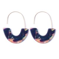 New Fashion Leopard Print Acrylic Acetate Plate U-shaped Earrings Women sku image 1