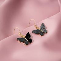 Shell Butterfly Fashion Color Gradient Alloy Earrings sku image 2