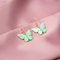 Shell Butterfly Fashion Color Gradient Alloy Earrings sku image 4