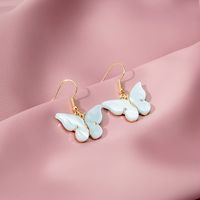 Shell Butterfly Fashion Color Gradient Alloy Earrings sku image 5