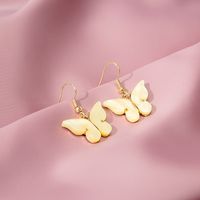 Shell Butterfly Fashion Color Gradient Alloy Earrings sku image 6