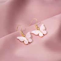 Shell Butterfly Fashion Color Gradient Alloy Earrings sku image 7