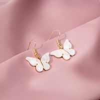 Shell Butterfly Fashion Color Gradient Alloy Earrings sku image 8