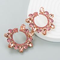 Fashion New Alloy Diamond Rhinestone Geometric Flower Earrings Female main image 6