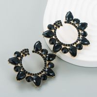 Fashion New Alloy Diamond Rhinestone Geometric Flower Earrings Female main image 7