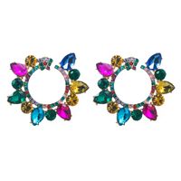 Fashion New Alloy Diamond Rhinestone Geometric Flower Earrings Female main image 8