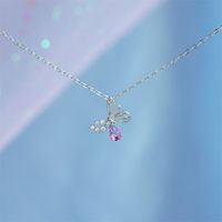 Collier En Alliage De Strass Rose Papillon Creux Vintage En Gros sku image 2