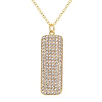 Fashion Inlaid Zircon Square Pendant Copper Collarbone Chain Wholesale sku image 1