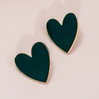 Fashion Contrast Color Alloy Heart Shaped Earrings Wholesale sku image 9