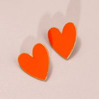 Fashion Contrast Color Alloy Heart Shaped Earrings Wholesale sku image 9