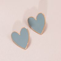 Fashion Contrast Color Alloy Heart Shaped Earrings Wholesale sku image 10