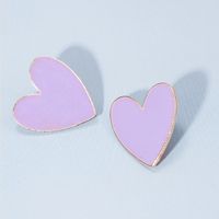 Fashion Contrast Color Alloy Heart Shaped Earrings Wholesale sku image 11