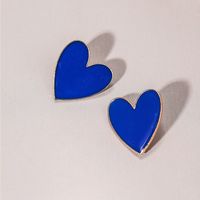 Fashion Contrast Color Alloy Heart Shaped Earrings Wholesale sku image 12