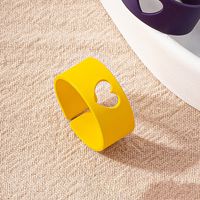 Simple Candy Color Heart Open Ring Creative Spray Paint Couple Ring sku image 2