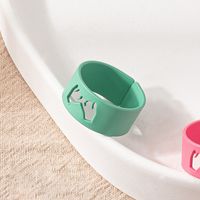 Simple Candy Color Heart Open Ring Creative Spray Paint Couple Ring sku image 8