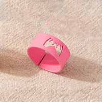 Simple Candy Color Heart Open Ring Creative Spray Paint Couple Ring sku image 10