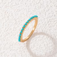 Fashion Blue Imitation Gemstone Inlaid Ring Geometric Simple Single Ring sku image 1