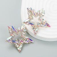 Moda Tendencia Aleación Diamante Rhinestone Colorido Estrella Pendientes Mujer sku image 2