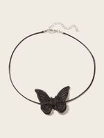 New Fashion Tulle Feather Butterfly Leather Rope Short Collar main image 4