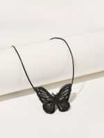 New Fashion Tulle Feather Butterfly Leather Rope Short Collar main image 5